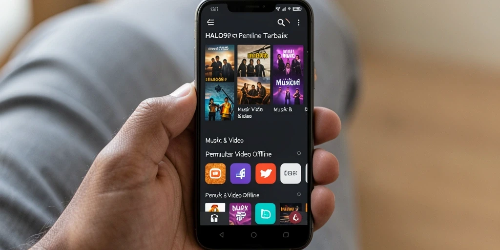 Tampilan antarmuka HALO99 yang user-friendly untuk Pemutar Video Offline.