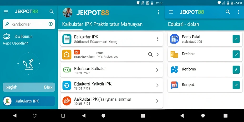 Antarmuka JEKPOT88 menampilkan fungsi Kalkulator IPK dengan jelas dan rapi.