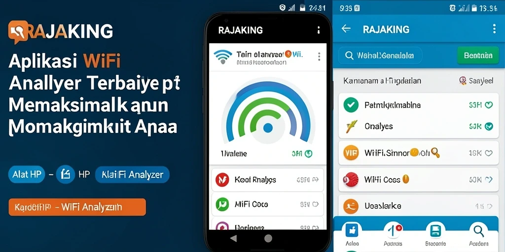 Antarmuka RAJAKING yang menunjukkan analisis jaringan WiFi dengan jelas.