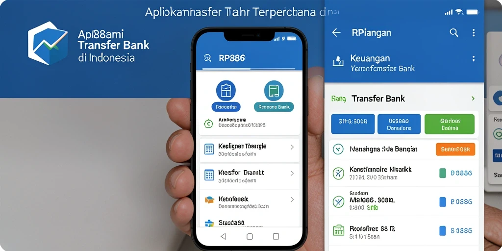 Tampilan antarmuka pengguna aplikasi Transfer Bank RP886 yang sederhana dan efektif.