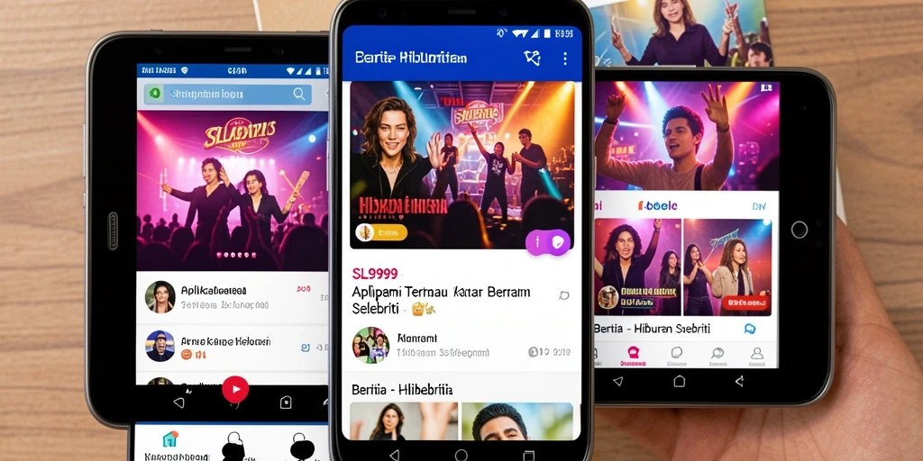 Tampilan antarmuka SL999 yang menarik dengan fitur berita selebriti.