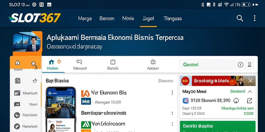 Tampilan antarmuka SLOT367 yang modern dan informatif tentang ekonomi bisnis.